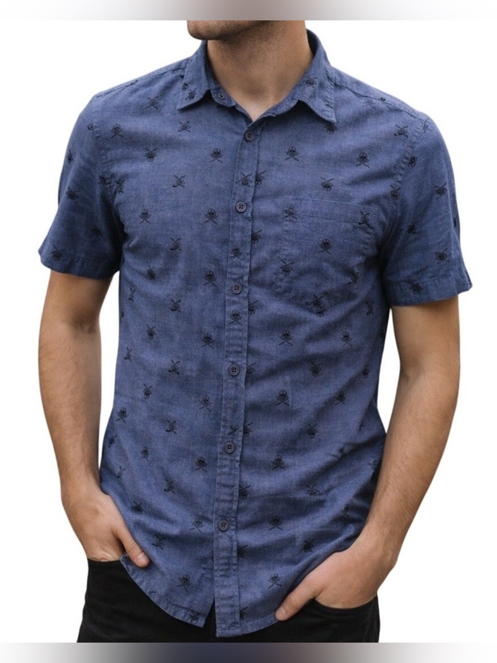 NWOT - Star Wars Darth Vader Sabers Chambray Button-down Shirt - Size XXL